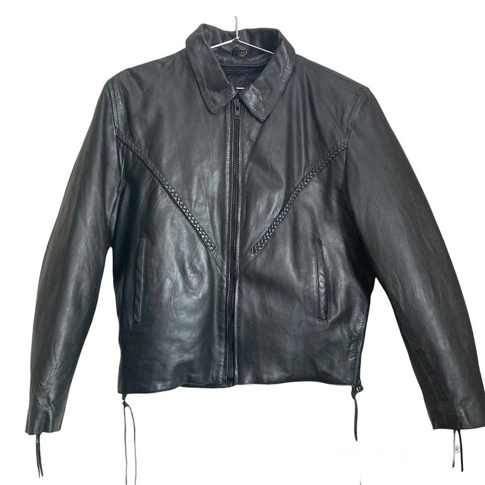 Vintage Hot Leathers Genuine Leather Motorcycle Jacket